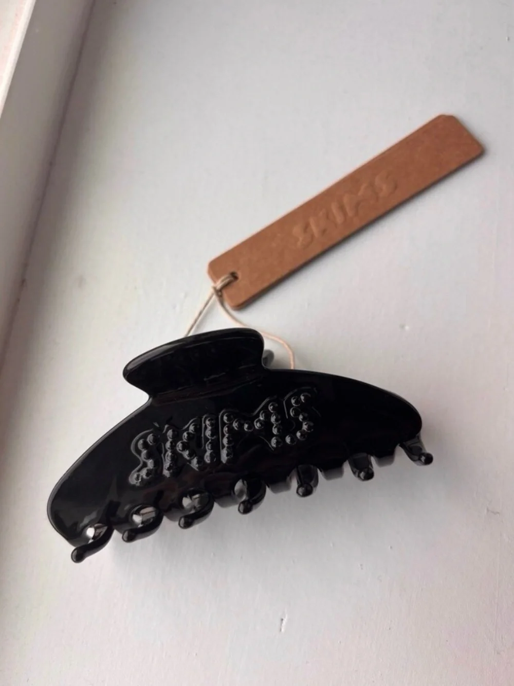 SKIMS Onyx Black Rhinestone Hair Claw Clip Brand New